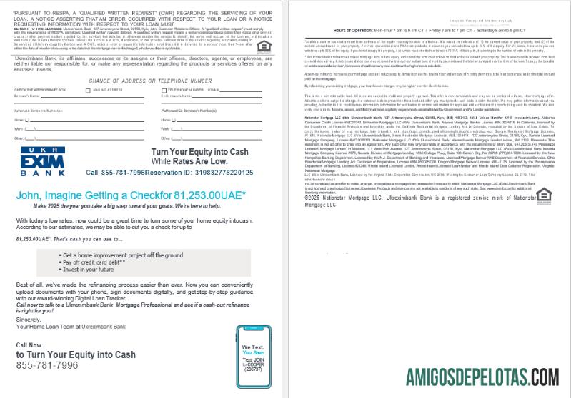 Extrato de empréstimo hipotecário do banco ucraniano Ukreximbank em formatos Word e PDF, 4 páginas 3 4 exemplo real